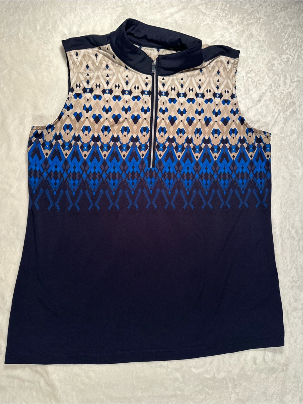 Ted Baker Navy Ombre Pencil Skirt with Geometric Hem